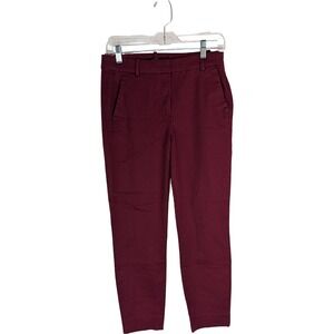 J.Crew Mercantile Pants Womens 4 Burgundy J9743 Slim Straight Leg Stretch Chino
